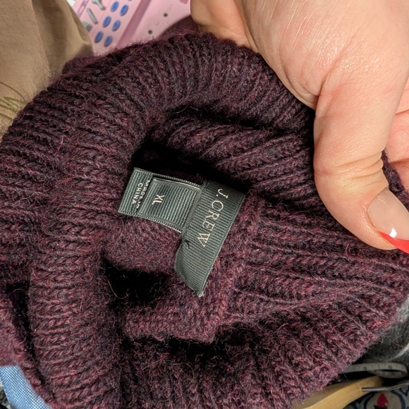 J crew sweater xl Burgundy Turtleneck Wool Alpaca - Picture 6 of 6